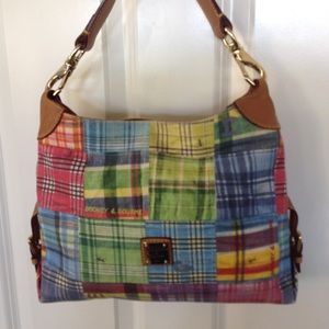 DOONEY & BOURKE MADRAS PLAID SHOULDER BAG